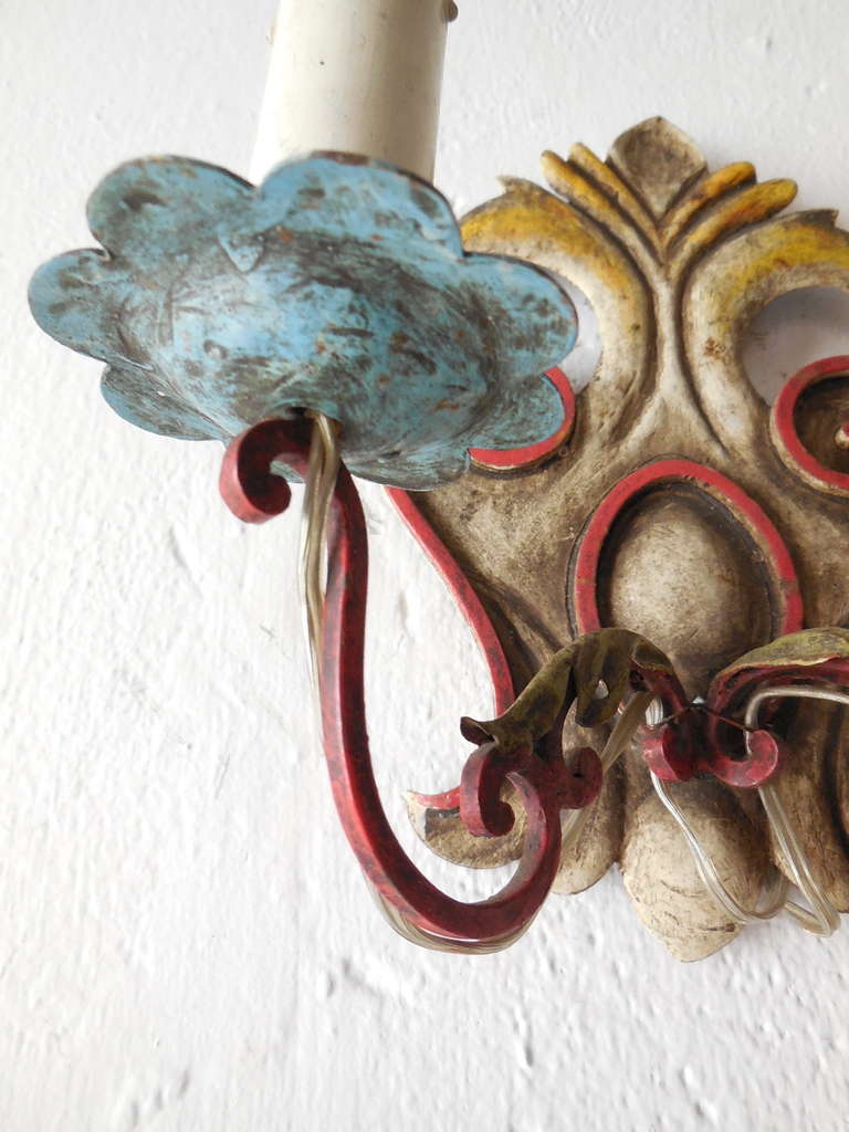 Italian Florentine Tole Sconces 4