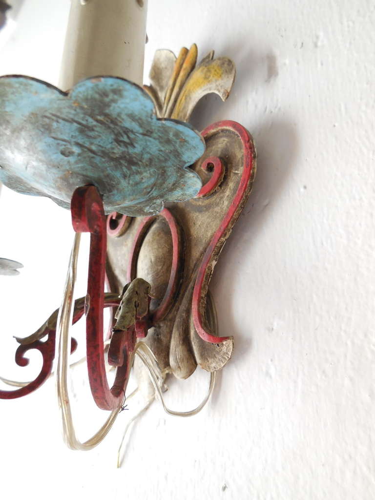 Italian Florentine Tole Sconces 6