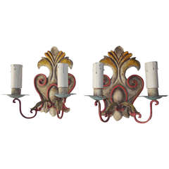 Italian Florentine Tole Sconces