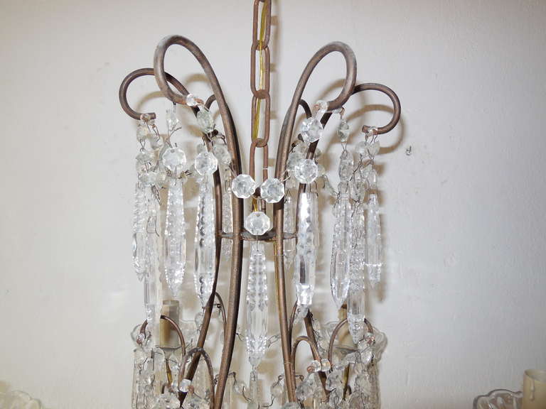 Baroque French Rare Cut Crystal with Center Spear Chandelier