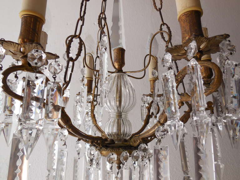 Mid-20th Century French Crystal Spear & Prisms Chandelier