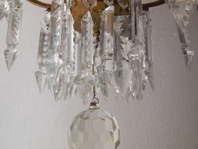 French Crystal Spear & Prisms Chandelier 3