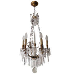 French Crystal Spear & Prisms Chandelier
