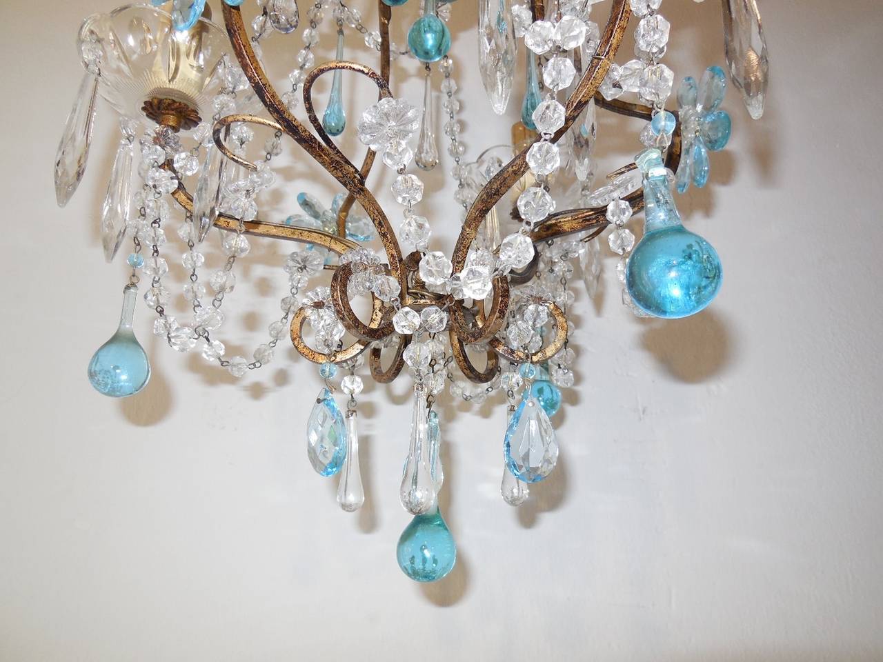 aqua glass chandelier