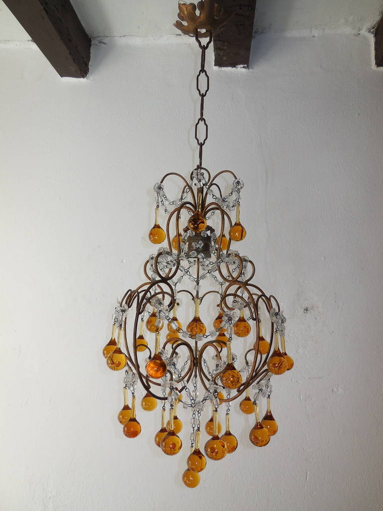 yellow crystal chandelier