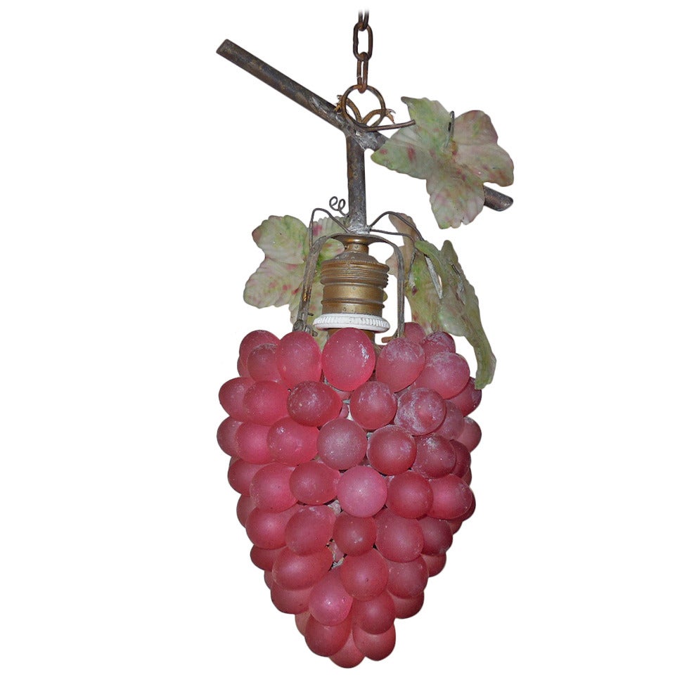 Italian Murano Glass Grape, Bordeaux Cluster Chandelier