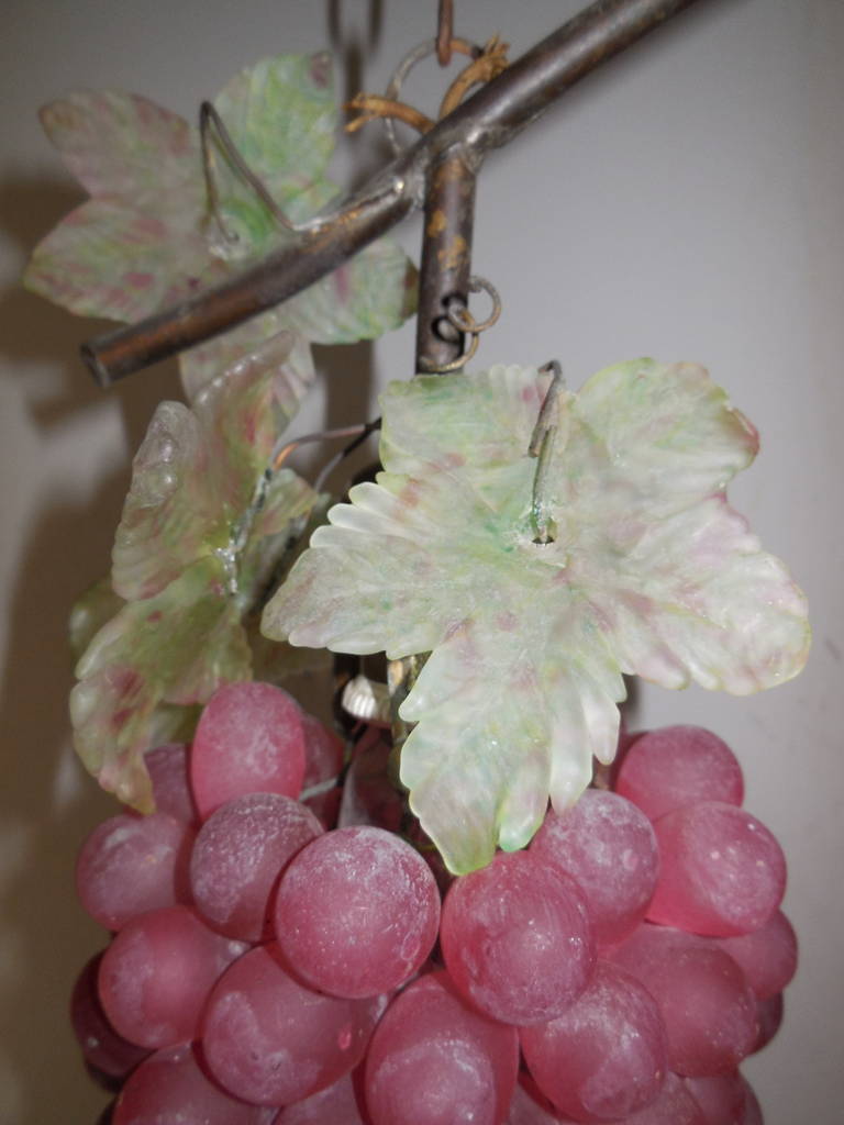 Italian Murano Glass Grape, Bordeaux Cluster Chandelier 1