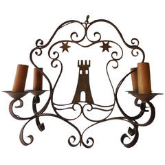 Italian Wrought Iron “San Marino” Tower Chandelier, circa 1880