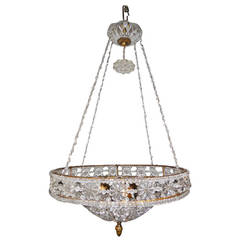 French Maison Bagues Crystal Florets and Beads Chandelier