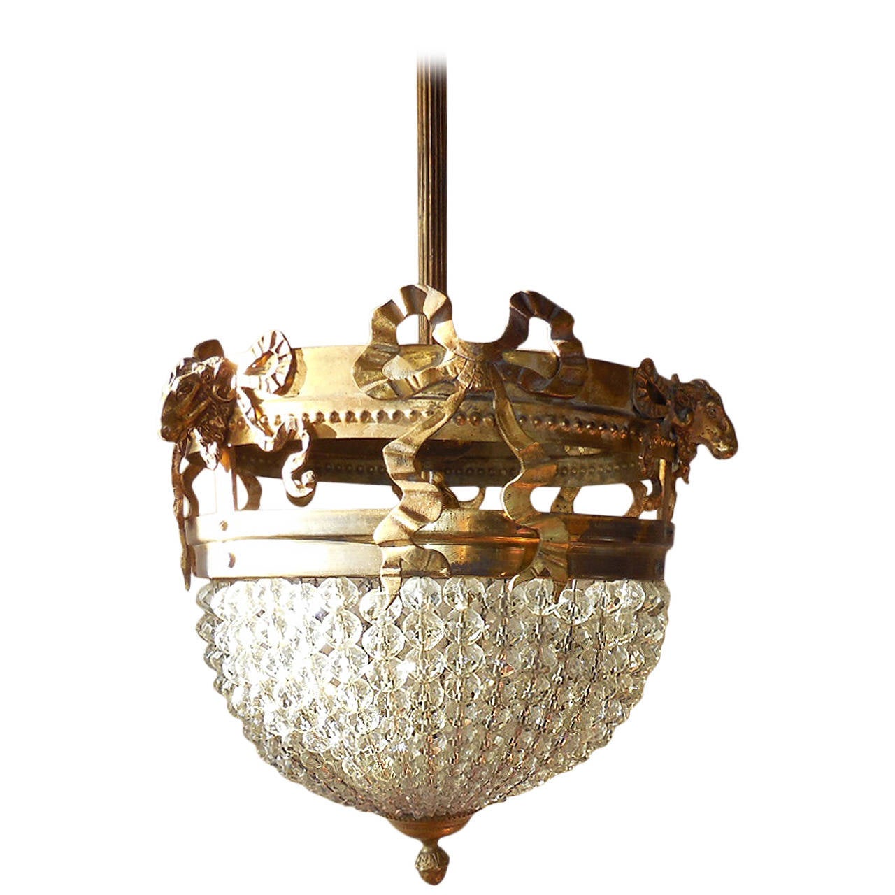 French Bows And Rams Heads Crystal Beaded Dome Chandelier For French Bows Rams Heads Crystal Beaded Dome Chandelier For