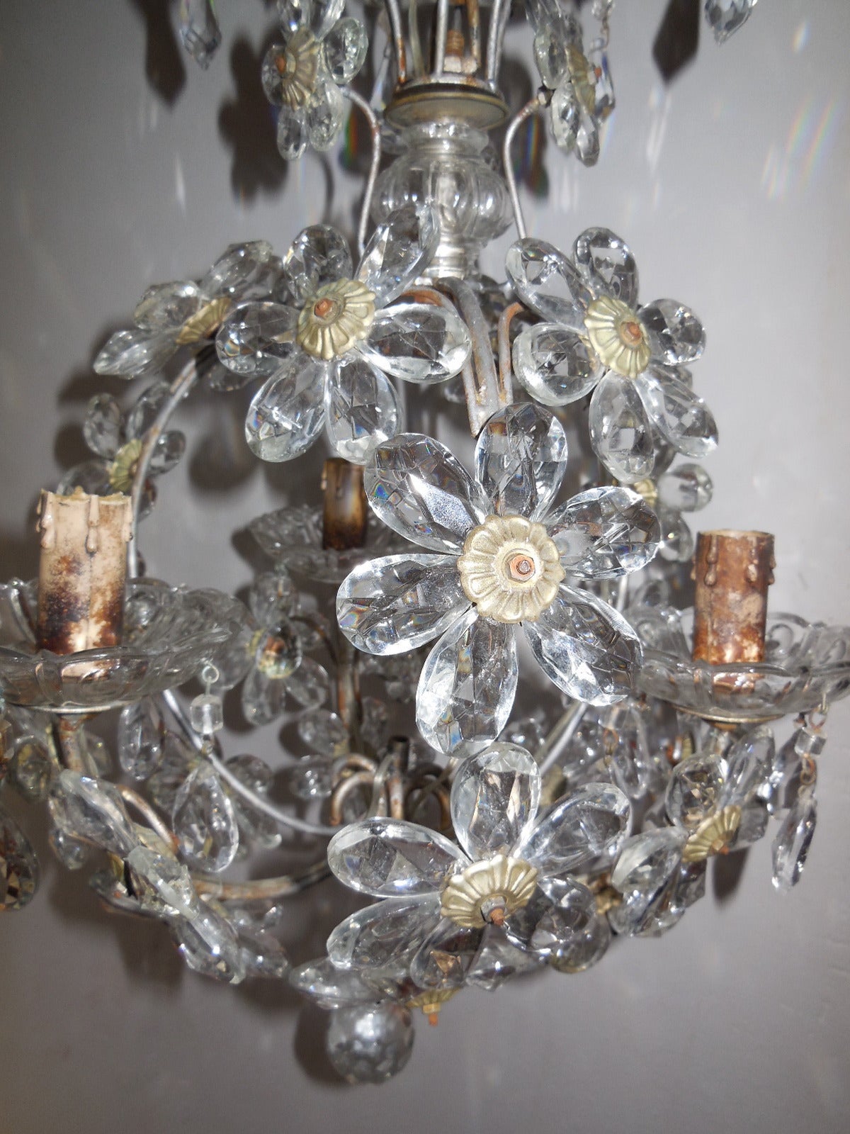 Crystal Prisms Ball Flowers French Chandelier 1