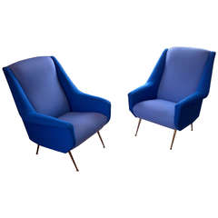 Pair of Mid-Century Italian Lounge Chairs Pair of Mid-Century Italian Lounge Chairs