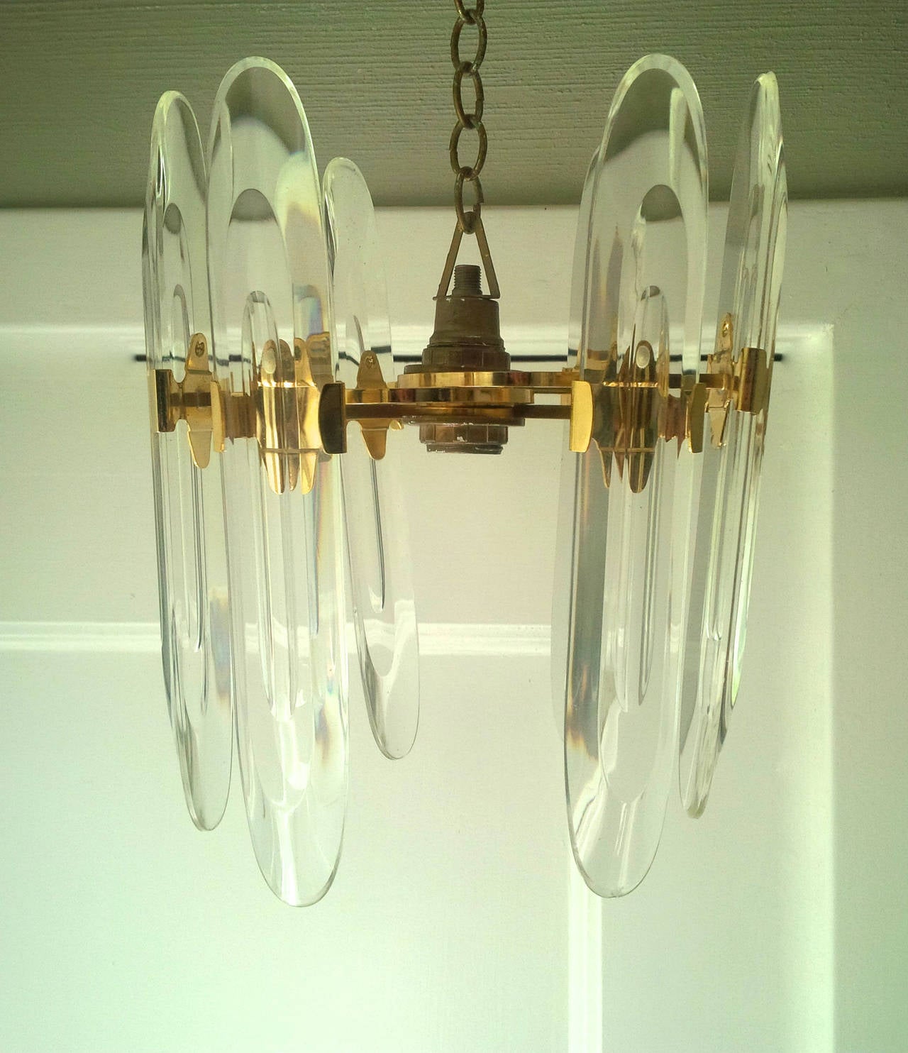 Pair of Crystal Glass Chandeliers In Good Condition In Hem, NL