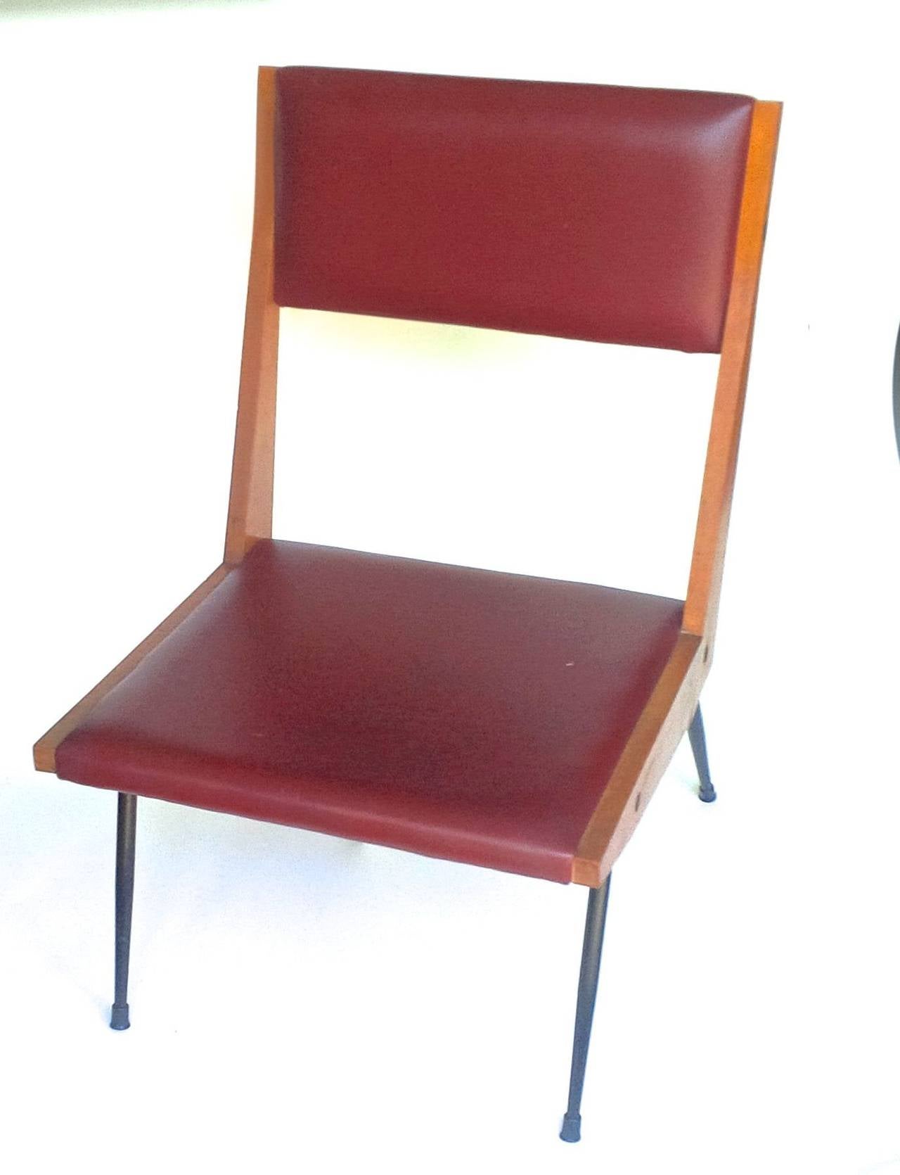 Italian Mid Century Slipper Chair For Sale