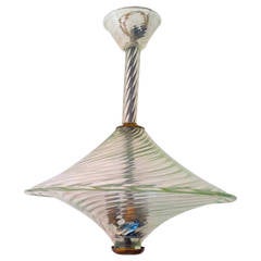 Barovier & Toso Venetian Glass Mid Century Saucer Pendant