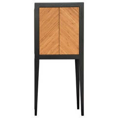 Small Cabinet in Beechwood and Bamboo Veneer 1