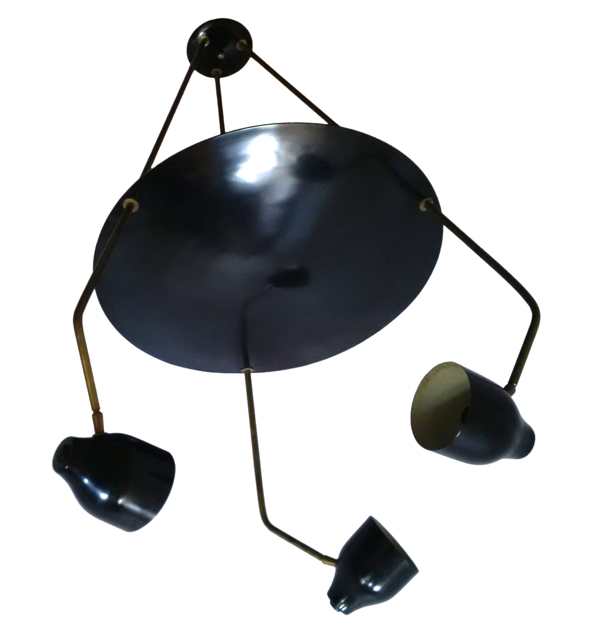 A Rare Mid Century Italian Chandelier With Sconces and UFO Disc for G.C.M.E 