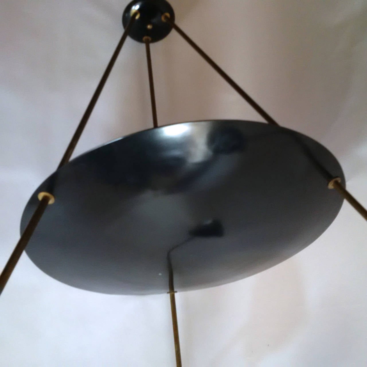 Brass A Rare Mid Century Italian Chandelier With Sconces and UFO Disc for G.C.M.E 