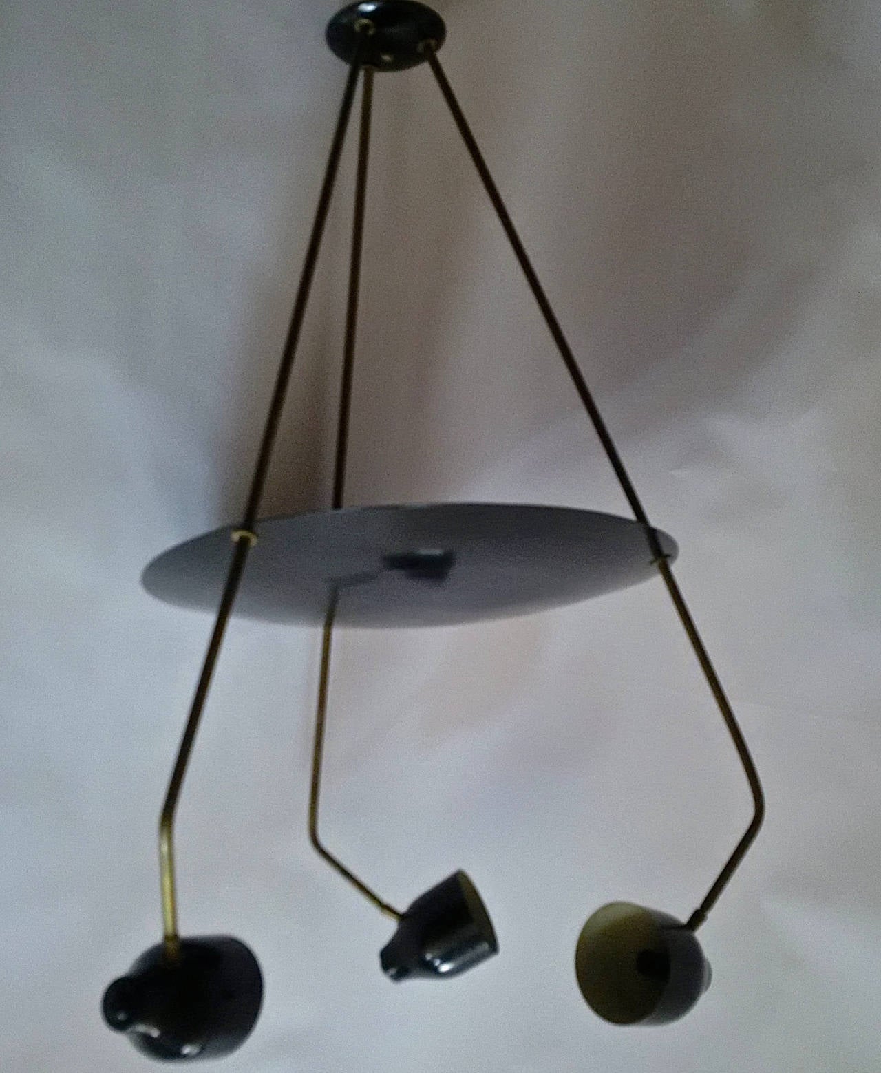 A Rare Mid Century Italian Chandelier With Sconces and UFO Disc for G.C.M.E  1