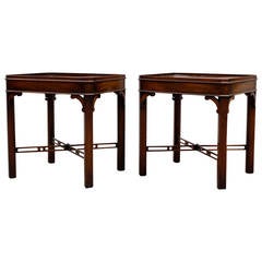 Antique A Pair of Mahogany End Tables