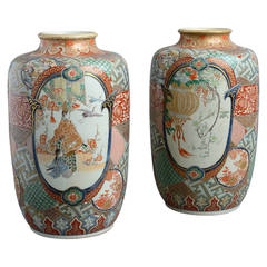 A Pair of Large 19th Century Imari Vases