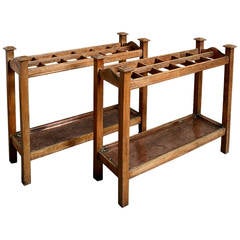 A Pair of 19th Century Oak Club Stick Stands