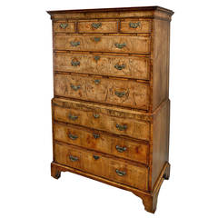 Early 18th Century George II Period Walnut Chest on Chest