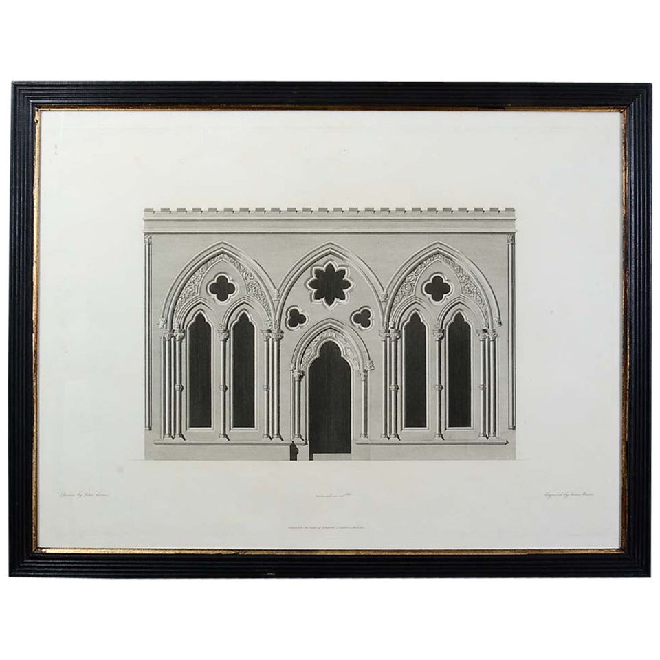 James Basire Four Rare 19th Century Engravings of Cathedrals