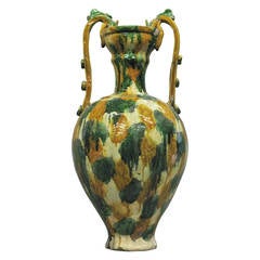 19th Century Egg and Spinach Amphora Vase