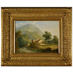"Stone House Beneath The Mountains" Painting