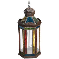 Moorish Style Coloured Glass Lantern