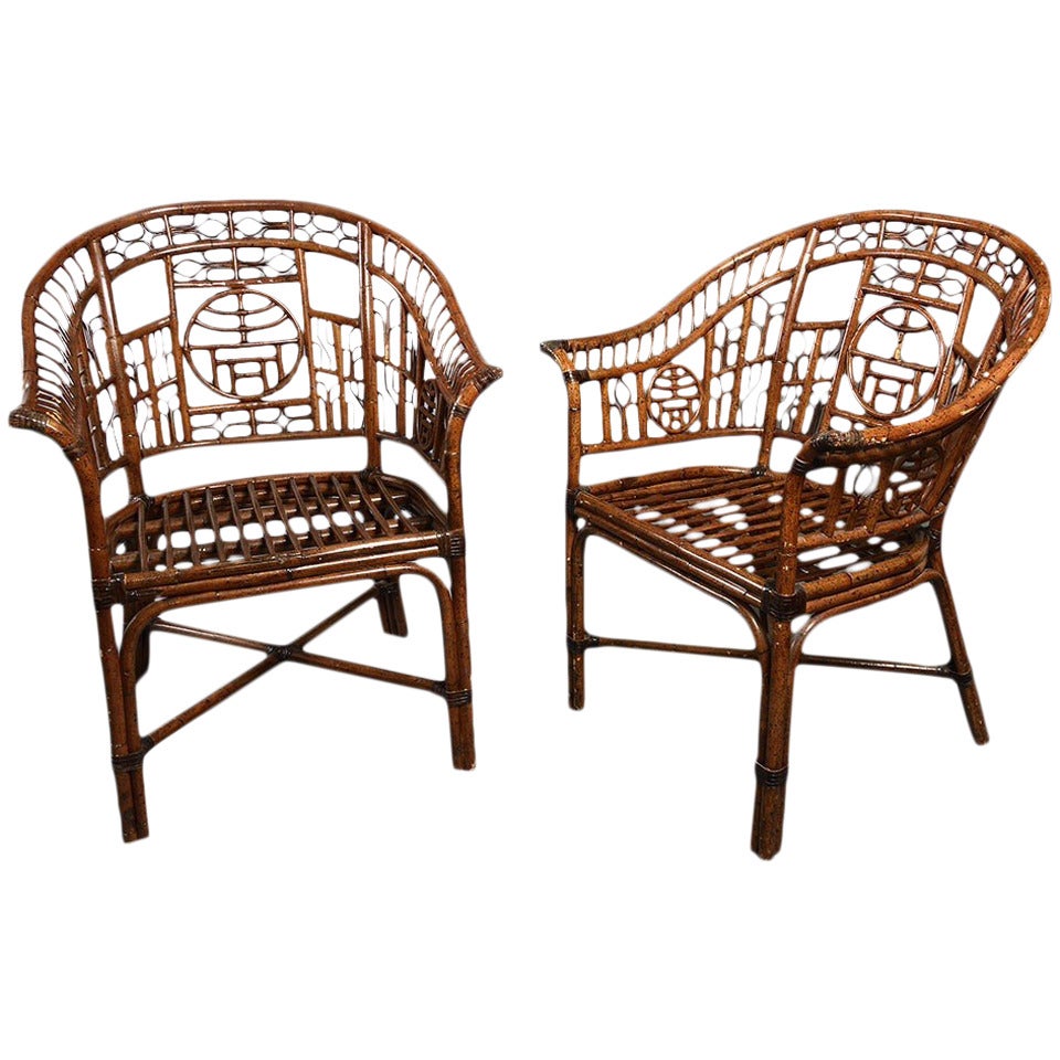 Pair of Bamboo Armchairs
