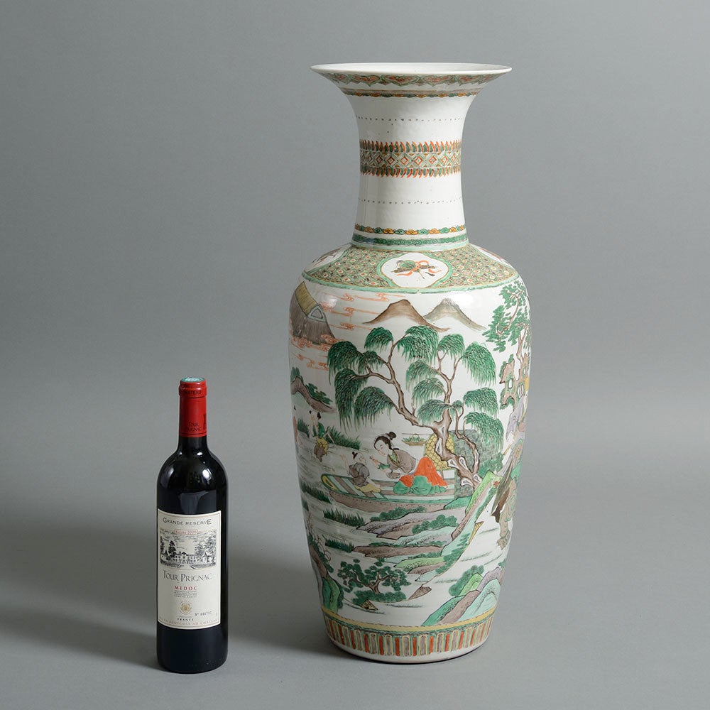 Chinese Large-Scale 19th Century Famille Verte Vase