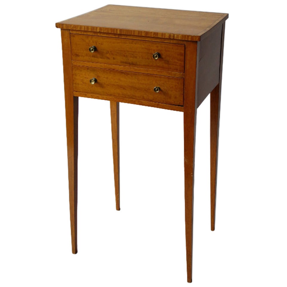 An 18th Century Sheraton Satinwood Two Drawer End Table