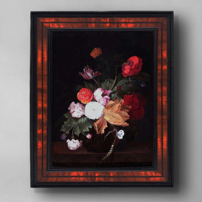Still Life of Mixed Flowers in a Glass Vase