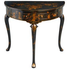 Queen Anne Style Chinoiserie Japanned Side Table