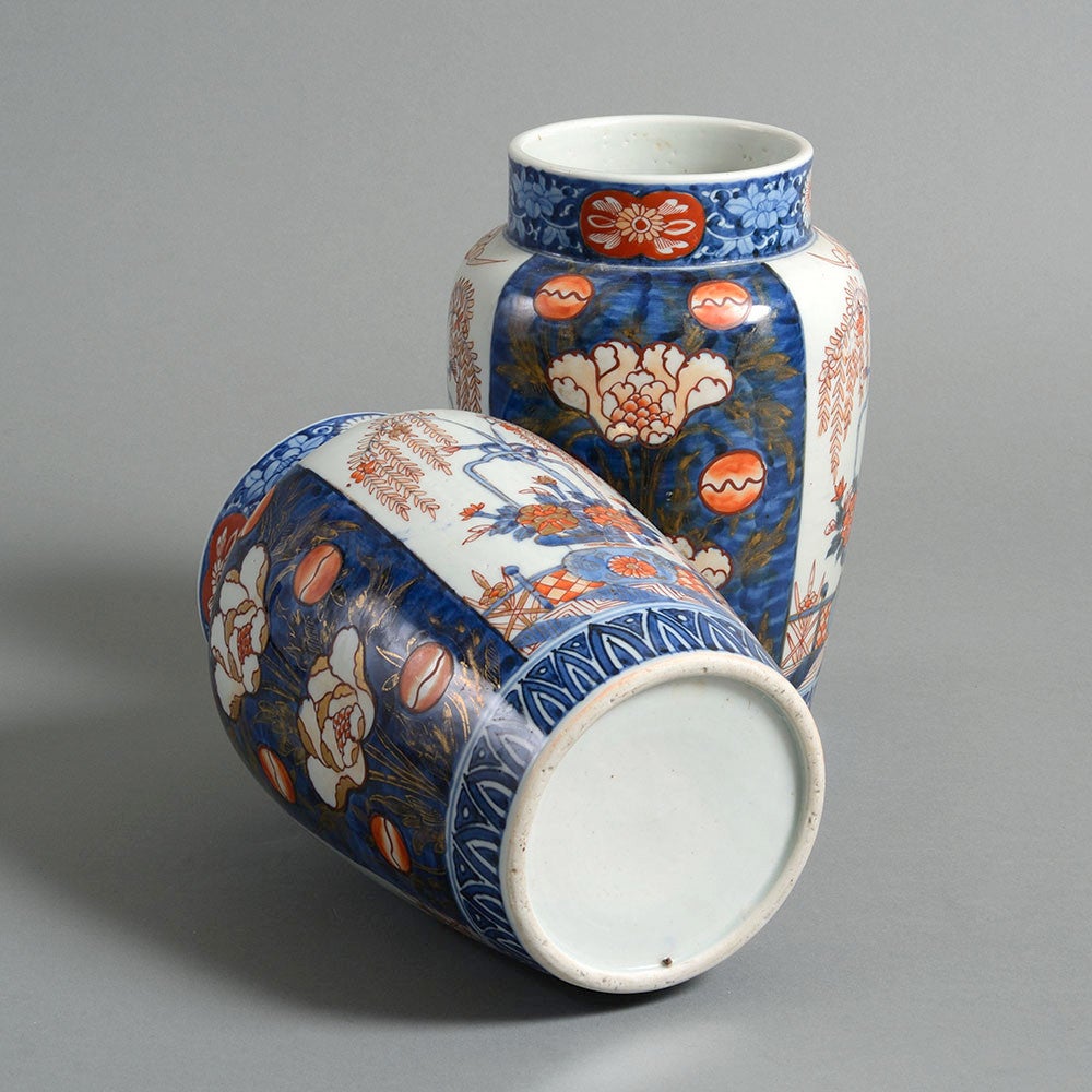 Japanese Pair of 19th Century Imari Vases