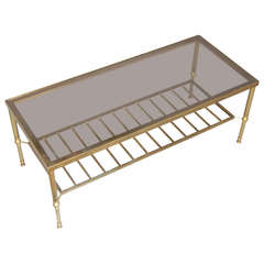 A Mid-20th Century Brass Coffee Table