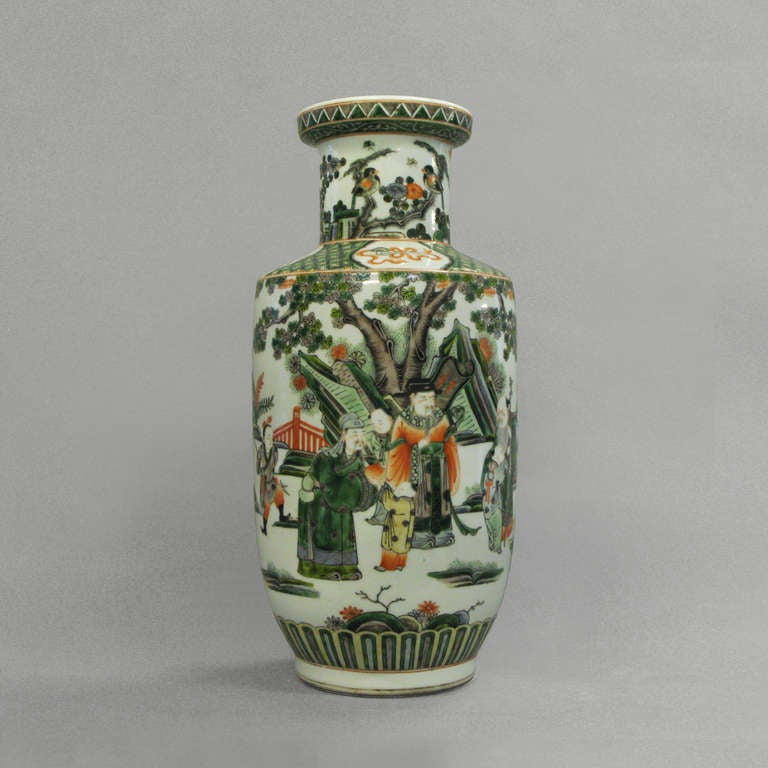 A Famille Verte vase of good scale