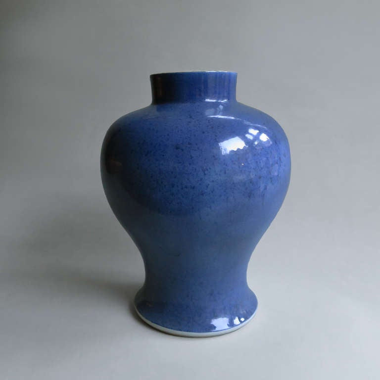 A Nineteenth Century baluster form vase, having a mottled glaze.