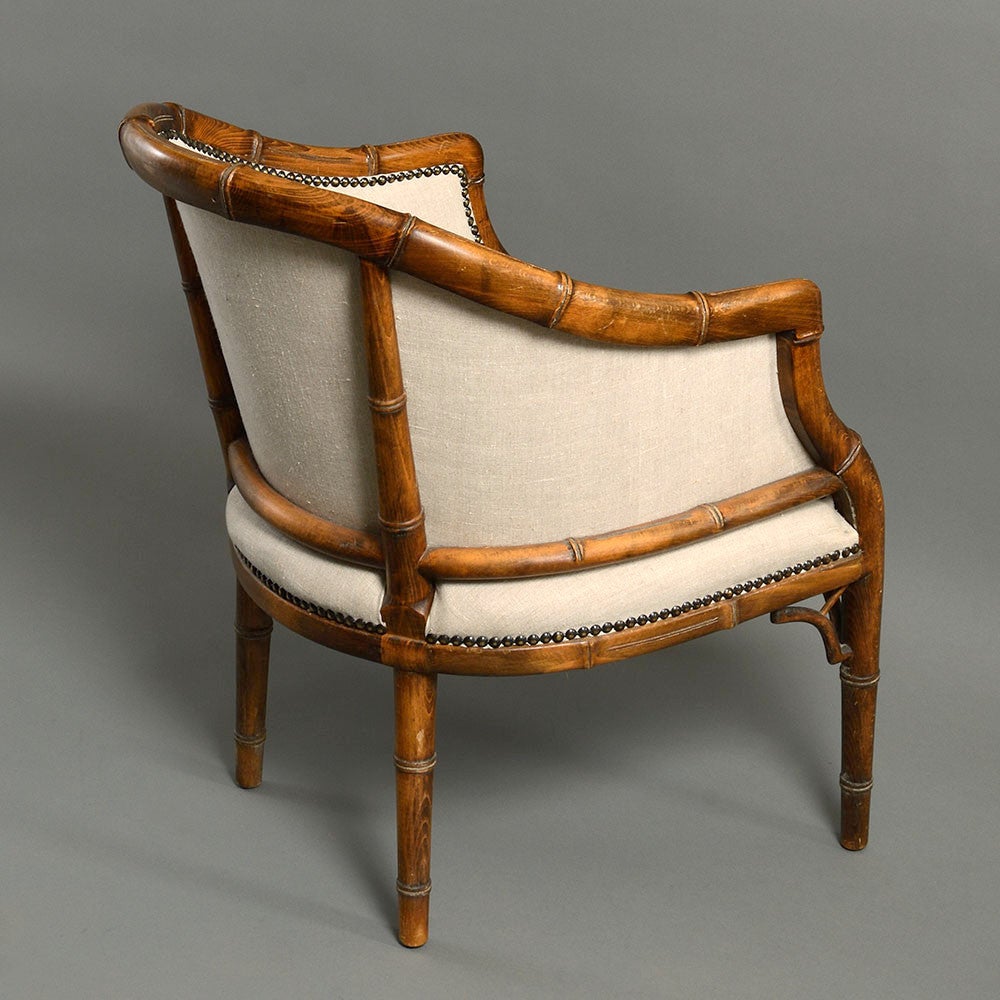 Pair of 20th Century Tub Chairs in Regency Chinoiserie Taste