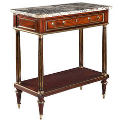 Antique Directoire Period Console Table with Breche Violette Marble Top