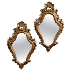 Pair of 19th Century Giltwood Mirrors in the Baroque Manner