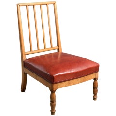 Early 19th Century Louis Philippe Birchwood Low Seat or Nursing Chair