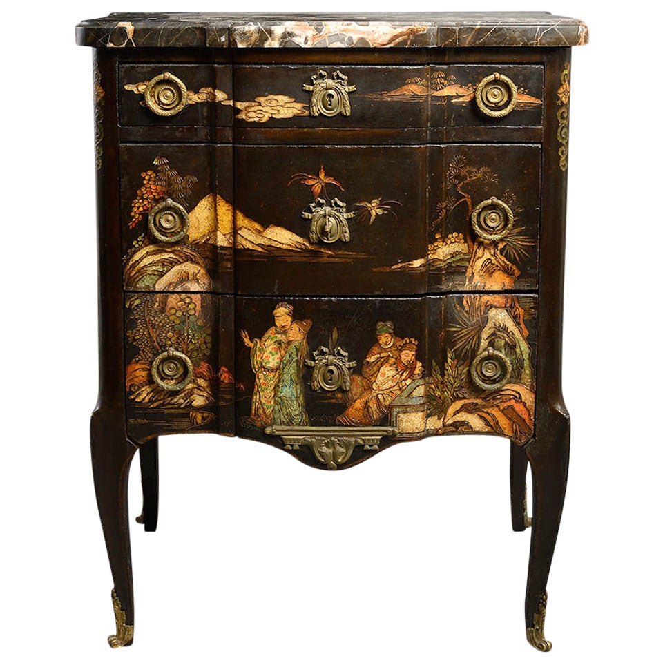 19th Century Lacquered Commode or Chest of Drawers in the Transitional Manner
