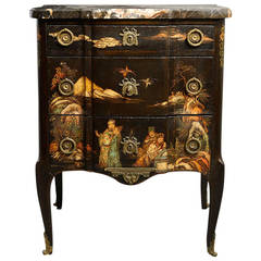 Antique 19th Century Lacquered Commode or Chest of Drawers in the Transitional Manner