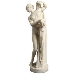 19th Century Marble Table Statue of Venus Bathing