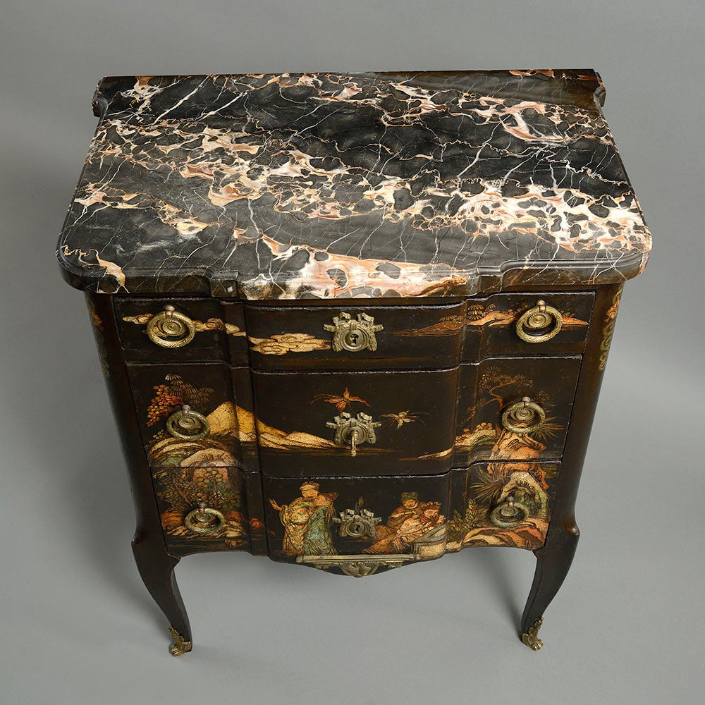 French 19th Century Lacquered Commode or Chest of Drawers in the Transitional Manner