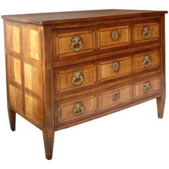 A North Italian 18th Century Parquetry Commode or Chest of Drawers