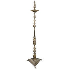 Midcentury Silvered Standing Lamp in the Early Baroque Taste